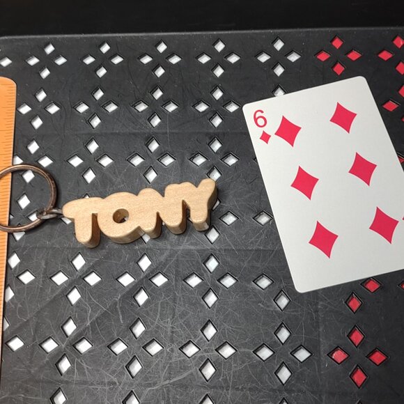 Wooden Tony Keychain - Picture 4 of 6